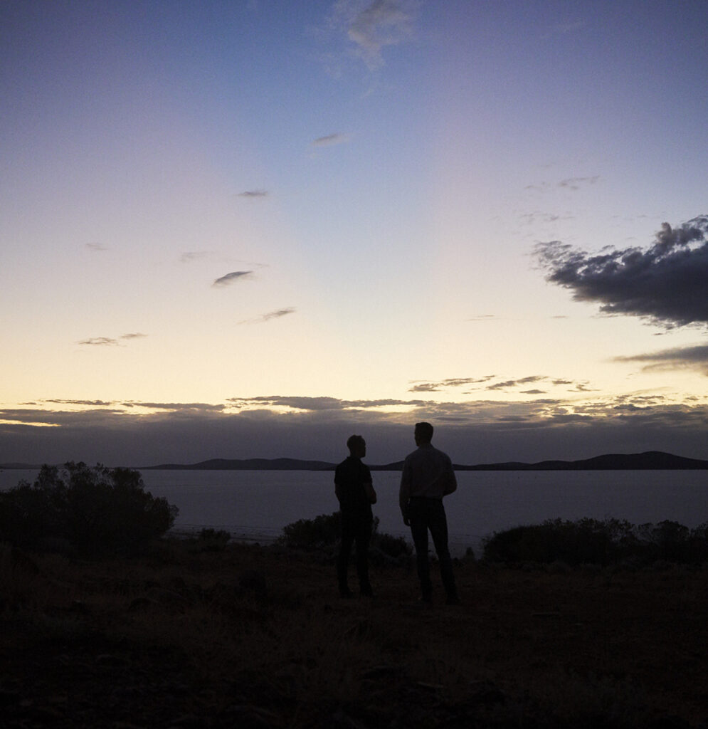 Sunset over salt before Speed Week 2021 at Lake Gairdner in South Australia